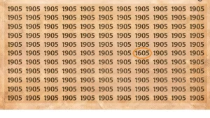 Optical Illusion Challenge: Can You Spot the Number 1605 Among 1905s?