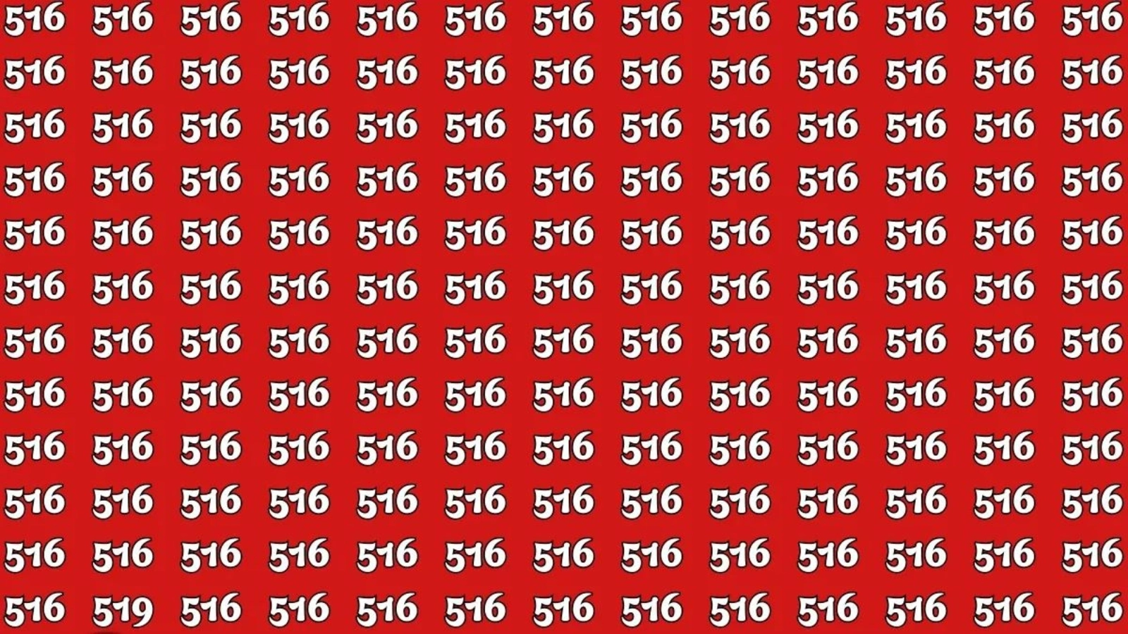 Hidden Number 519 Among 516s