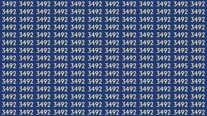Optical Illusion Challenge: Can You Spot the Hidden Number 3495 Among 3492s in 9 Seconds?