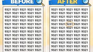 Optical Illusion Challenge: Spot the Number 9231 Hidden Among 9321s