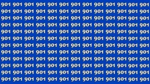 Optical Illusion Challenge: Can You Spot the Number 601 Among 901s?