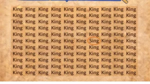 Brain Teaser: Spot the Word “Sing” Among “King” in 5 Seconds